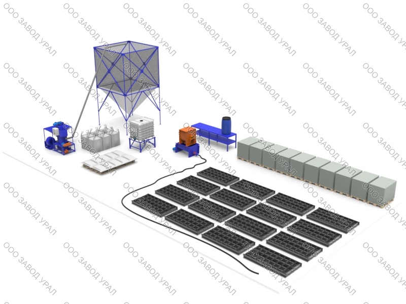 Мини завод «ЗП-УНИВЕРСАЛ-200» 9,6 м3/за 8 ч. смену
